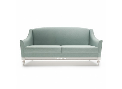 Chippendale Sofa 3 Sitzer Landhaus Stoffsofa mit Holz Designer Garnitur