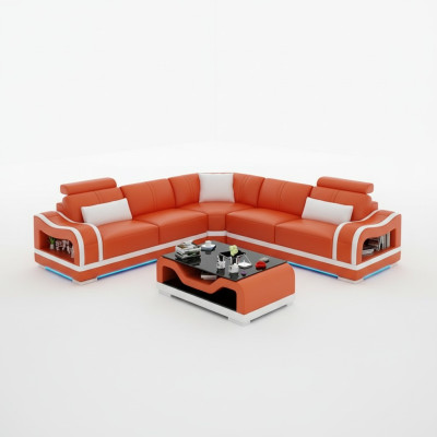 Ledersofa Sofa Couch Wohnlandschaft Ecksofa Eck Modern Design Garnitur