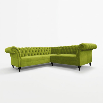 Chesterfield Ecksofa Eckcouch Designer Sofa Couch Samt Ledersofa SLIII Sofa №96