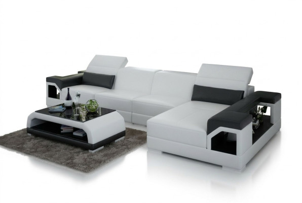 Ledersofa Modern Couch Wohnlandschaft Dekor Eck Ecksofa Design Garnitur