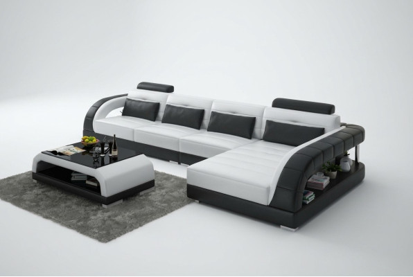 Ledersofa Couch Wohnlandschaft Eck Modern Ecksofa Design Sofa Garnitur