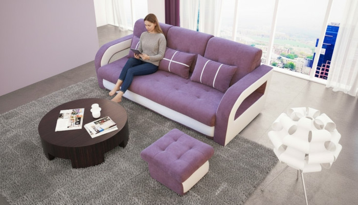 Schlafsofa Klappcouch 3-Sitzer Schlaffunktion + Bettkasten Couch Sofa Klappsofa