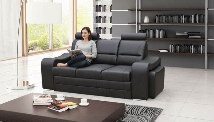 Schlafsofa Klappcouch 3-Sitzer Schlaffunktion + Bettkasten Couch Sofa Klappsofa