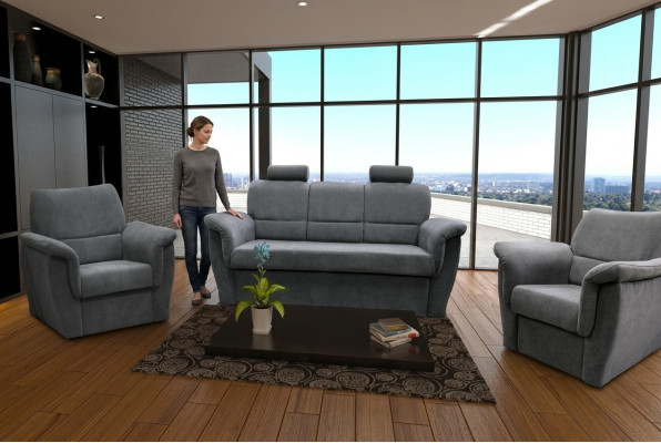 Sofagarnitur 3+1+1 sitzer bettfunktion bettkasten polstergarnitur sofa couch neu