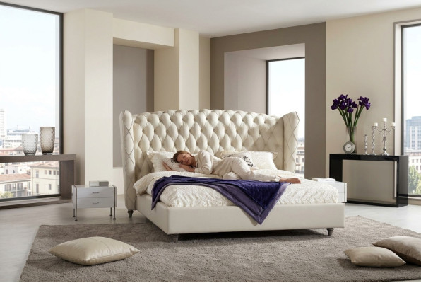 Polsterbett Bett Ehebett Lederbett Designerbett Doppelbett Bettgestell S-9231