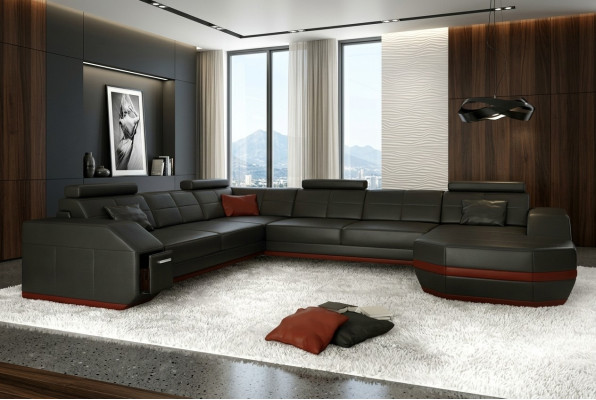 Wohnlandschaft Designer Sofa Couch Big Polster Leder Sofas Eck Ecke Sitz PH300-S