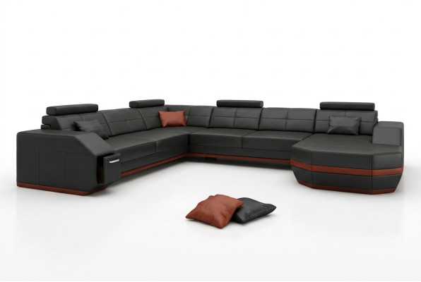 Wohnlandschaft Designer Sofa Couch Big Polster Leder Sofas Eck Ecke Sitz PH300-S
