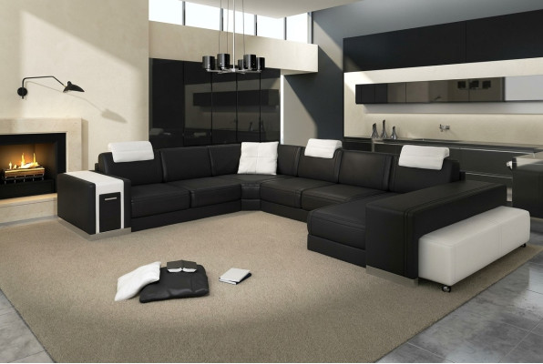 Wohnlandschaft Sofa Couch Polster Ecke XX Big Ecksofa Ledersofa Design PH3004