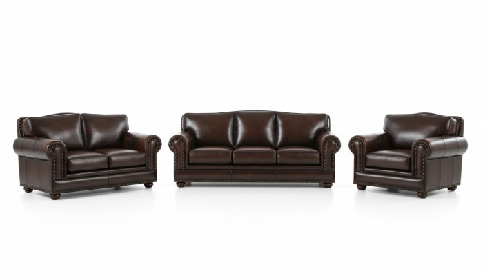 Antik Chesterfield 3+2+1 Leder Sofa Couch Polster 100% Echtes Leder  jvmoebel
