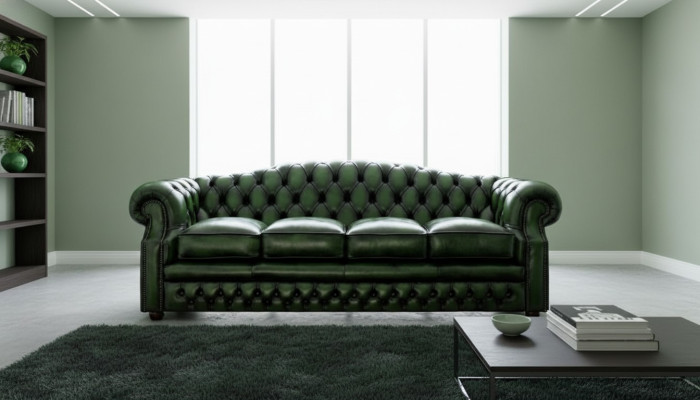 Antik Chesterfield Leder Sofa Couch Polster 100% Echtes Leder 5 Sitzer jvmoebel