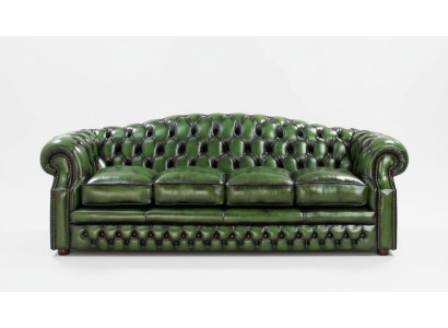 Antik Chesterfield Leder Sofa Couch Polster 100% Echtes Leder 5 Sitzer jvmoebel