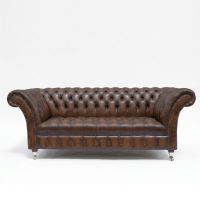 3 Sitzer Chesterfield Poster Sofa Couch Leder Textil Stoff Sofas William III