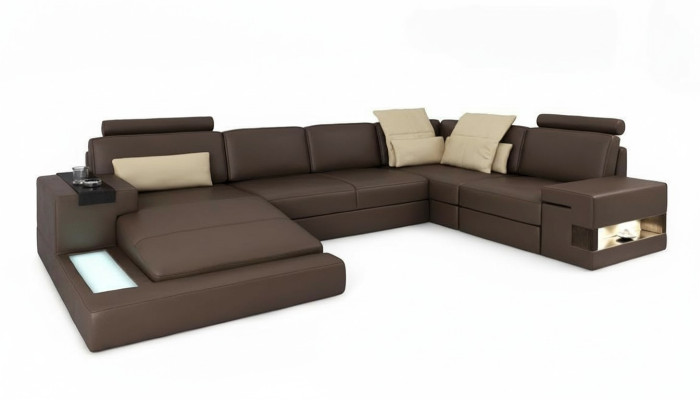 Ledersofa Ecksofa Sofa Couch Polster Bellini xxl big Wohnlandschaft Ecke Sofas