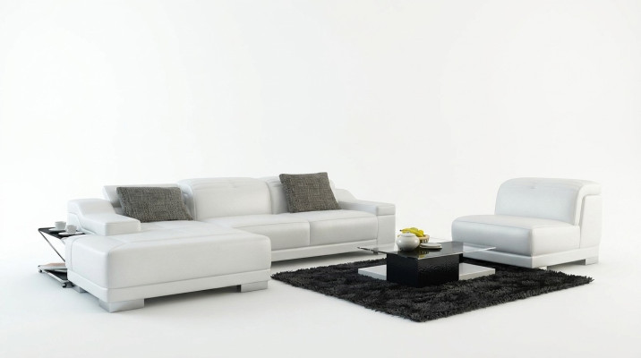 Ledersofa Sofa Couch Wohnlandschaft Ecksofa Eck Garnitur Design + Sessel K5002D