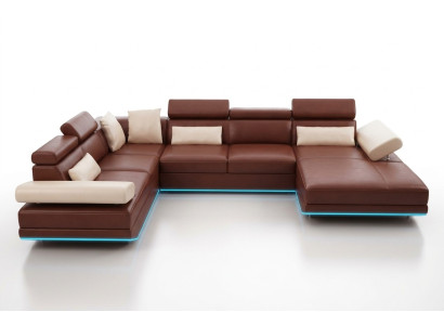 Ledersofa Sofa Couch Wohnlandschaft Ecksofa Garnitur Design Modern Sofa K5009