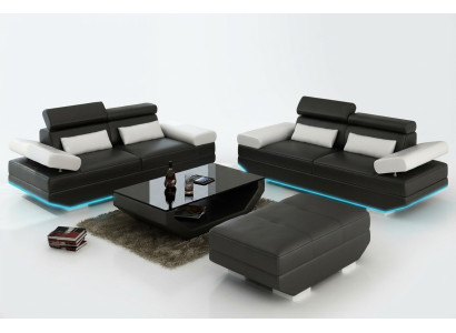Ledersofa Sofa Couch Wohnlandschaft 3+3 Garnitur Design Modern Sofa K5009E
