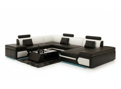 Ledersofa Sofa Couch Wohnlandschaft Ecksofa Garnitur Design Modern Sofa K5013