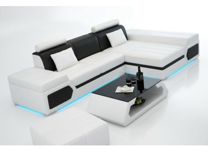 Ledersofa Sofa Couch Wohnlandschaft Ecksofa Garnitur Design Modern Sofa K5013D