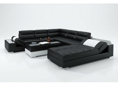 Ledersofa Sofa Couch Wohnlandschaft Ecksofa Garnitur Design Modern Sofa L6001