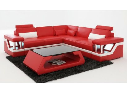 Ledersofa Couch Wohnlandschaft Eck Modern Dekor Ecksofa Design Garnitur