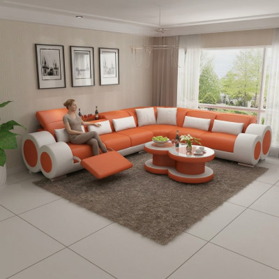 Ledersofa Couch Wohnlandschaft Sofa Modern Eck Ecksofa Design Garnitur