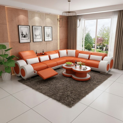 Ledersofa Couch Wohnlandschaft Sofa Modern Eck Ecksofa Design Garnitur