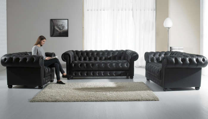 Ledersofa Sofa Couch Polster Couch 321 Leder Stoff Sofas Couchen Design Klassik