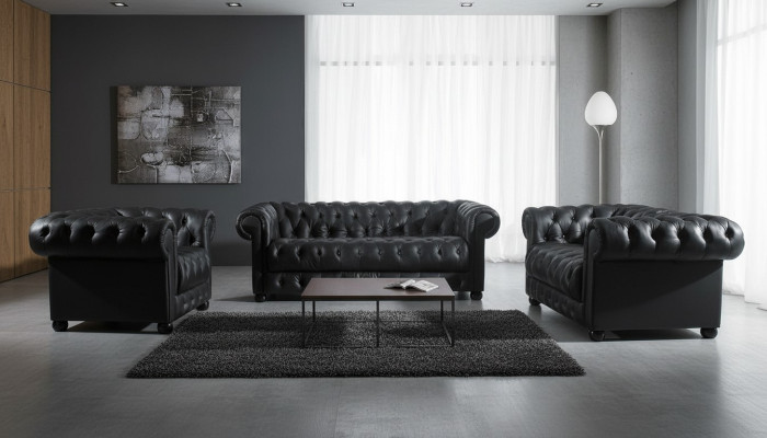 Ledersofa Sofa Couch Polster Couch 321 Leder Stoff Sofas Couchen Design Klassik