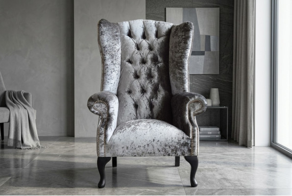Ohrensessel Sessel Fernseh Design Polster Sofa Couch Chesterfield Textil Neu 361