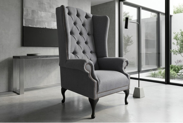 Ohrensessel Sessel Fernseh Design Polster Sofa Couch Chesterfield Textil Neu 364