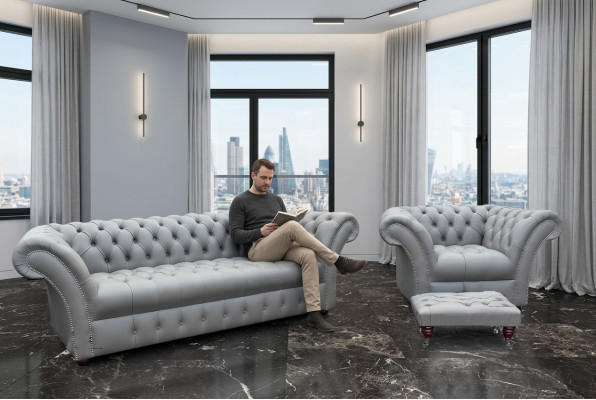 4+1 XXL Big Chesterfield Sofagarnitur Sitz Sofa Polster Couch Garnitur Neu