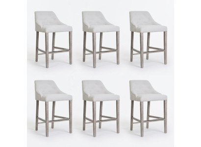 6x Bar Hocker Barhocker Tresen Stuhl Set Stühle Polste Chesterfield Design Stil