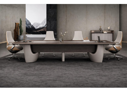 Konferenztisch Set mit 4 Sesseln und Sideboard für ein modernes Büro