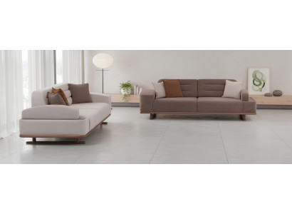 Bequemes 3-Sitzer Sofa und Sessel Set für stilvolle Wohnräume