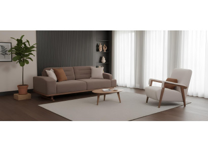 Komfortables 3-Sitzer Sofa und Sessel Set für modernes Wohnen