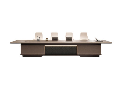 Konferenztisch mit Stauraum Holz Braun Moderne Bürotisch Designer Büromöbel