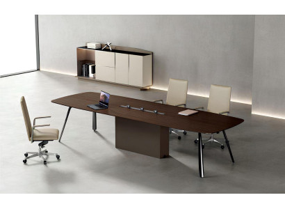 Edles Büro-Set Exklusiver Konferenztisch Designer Sideboard 2tlg