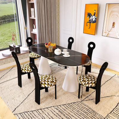 Esszimmer Eleganter Set Esstisch mit 6x Stühlen Modernes Design Möbel