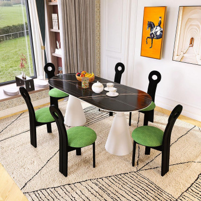 Essgruppe Luxuriöses Esstisch mit 6x Stühlen Modernes Möbel Set 7tlg