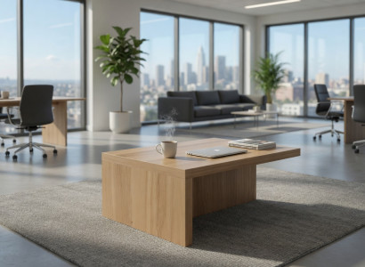 Zeitloser Couchtisch aus Holz mit minimalistischer Form