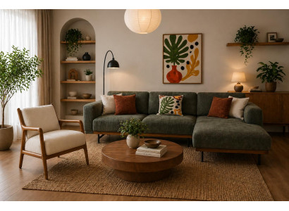 Polstergarnitur Weißes Ecksofa L-Form und Sessel Weich und Modern