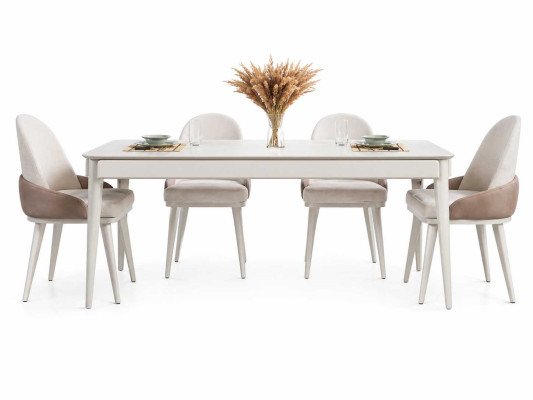 Esszimmer Esstisch Komplett 4x Stühle Holzmöbel Luxuriöses Set