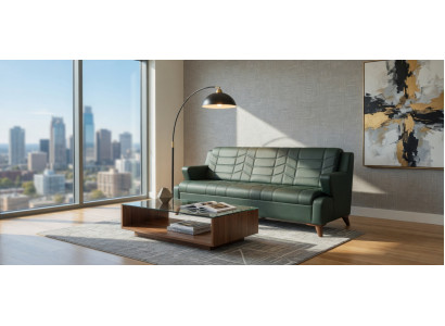 Bequemes 4-Sitzer Sofa aus Kunstleder in eleganter Farbe
