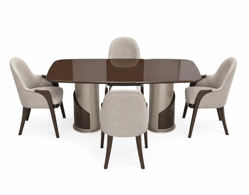Esszimmer Modern Set Esstisch + 4x Stühle Designer Luxuriöses Einrichtung