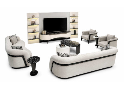 Komplettes Sofa 3+3+1+1 Sitzer Wohnzimmer Wohnwand Set Luxusmöbel