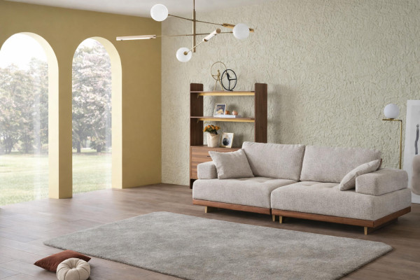 3-Sitzer Sofa Moderner Stil Stoffbezug Weiches Sofa Eleganter Stil