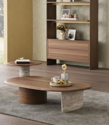 Couchtisch Moderner Stil Braune Farbe Minimalistisches Design Holzrahmen