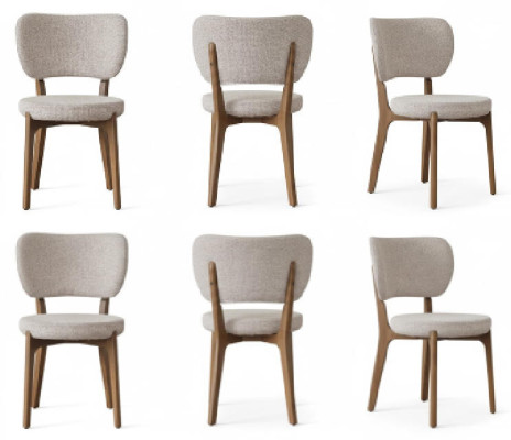 Esszimmer-Set Modernes Stil Beigefarbene Holzrahmen Elegantes Design