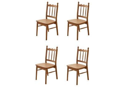 Moderne Braune Stuhlgarnitur Robustes Gestell 4x Küchenstühle