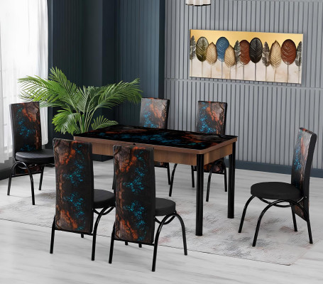 Esszimmer Essgruppen Esstisch Stühle Rechteckig Mehrfarbig Modern